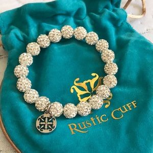 Rustic cuff silver bracelet.